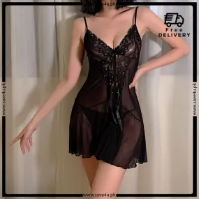 Women Baby-doll Lingerie Lace Nightwear Teddy Dress