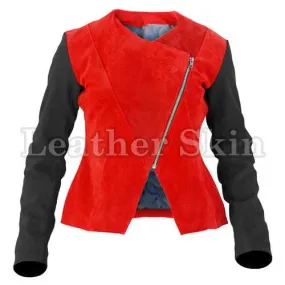 Women Red Leather Jacket