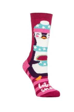 Women's Ellen Xmas ULTRA LITE® Penguin Crew Socks