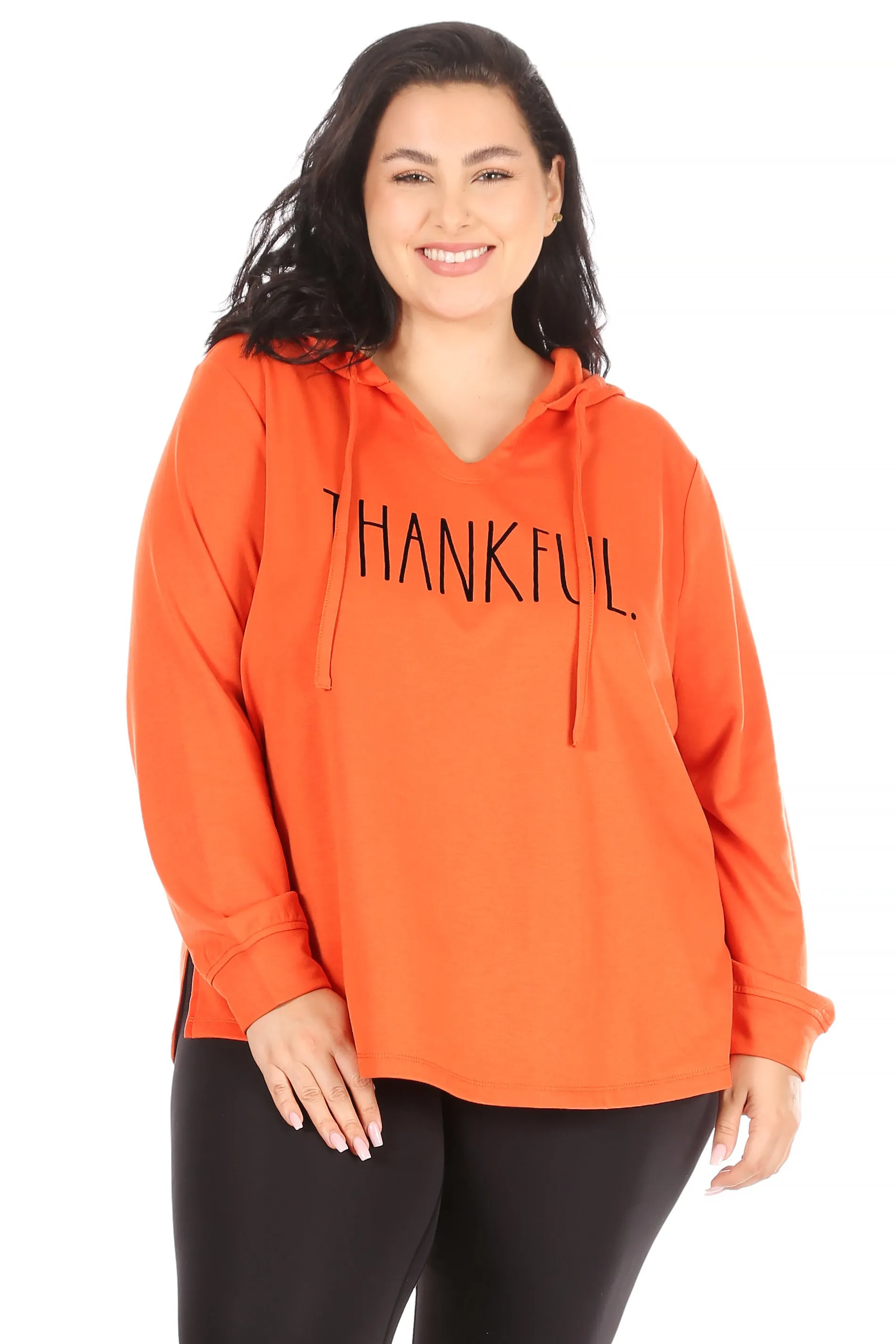 Women's "THANKFUL" Plus Size Pullover Lounge Hoodie