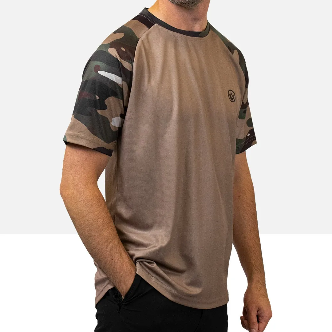 Woodland Camo Short Sleeve MTB Jersey (Sleeves Only Design)