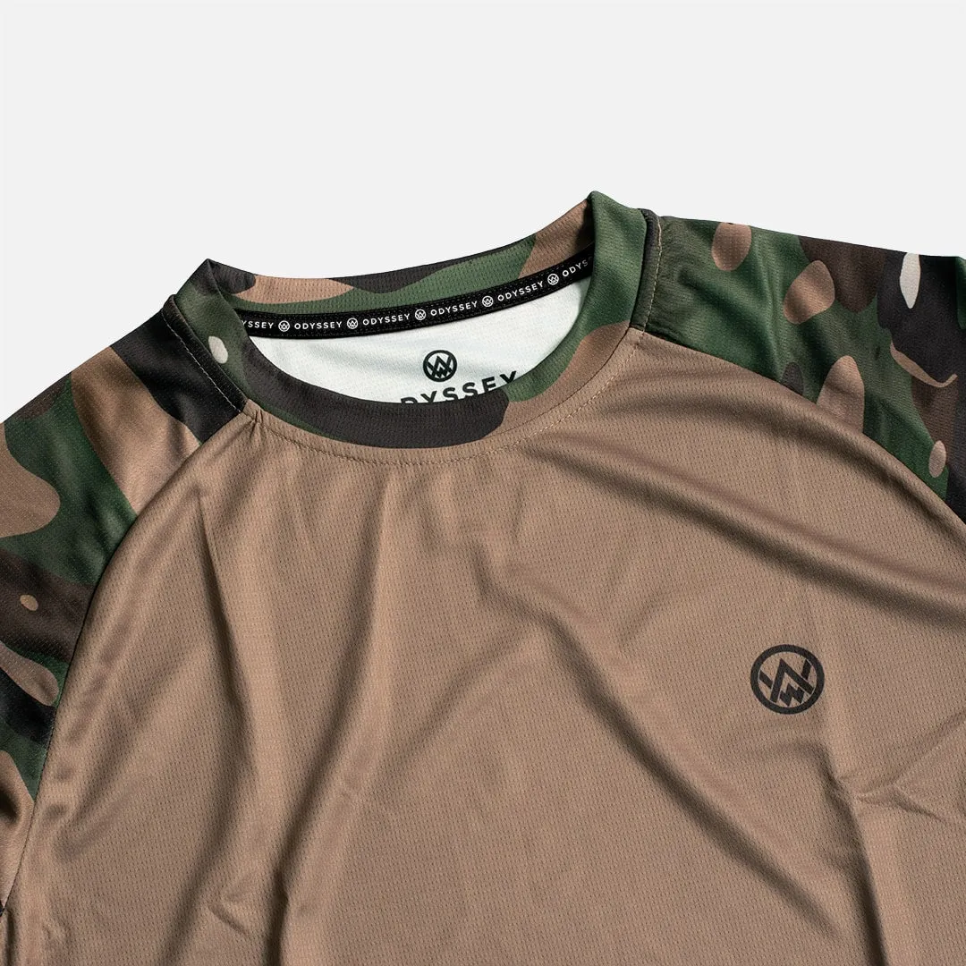 Woodland Camo Short Sleeve MTB Jersey (Sleeves Only Design)