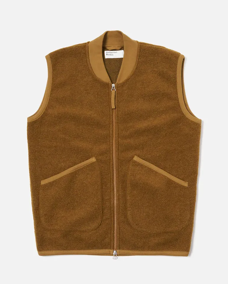 Wool Fleece Waistcoat Mustard