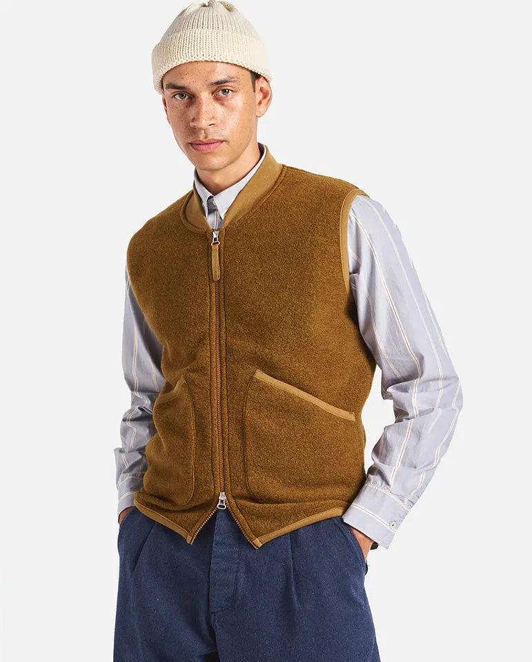 Wool Fleece Waistcoat Mustard