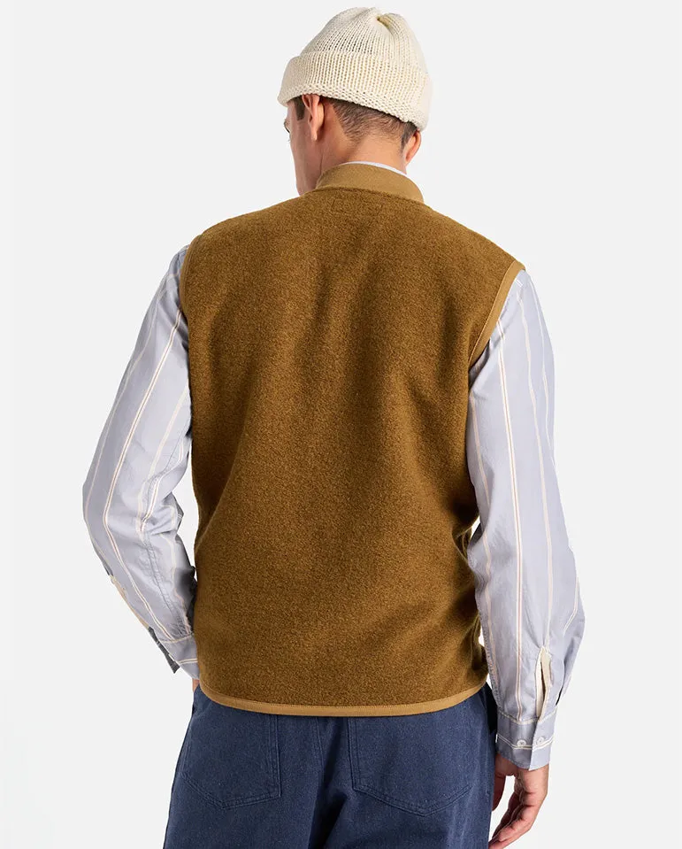 Wool Fleece Waistcoat Mustard